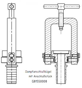 G81550008 Dampfanschlussbügel mit Standardtülle KZ