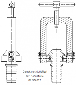 G81550037 Dampfanschlussbügel mit Konustülle KZ